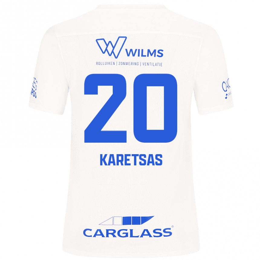 Kids Football Konstantinos Karetsas #20 White Away Jersey 2024/25 T-Shirt Australia