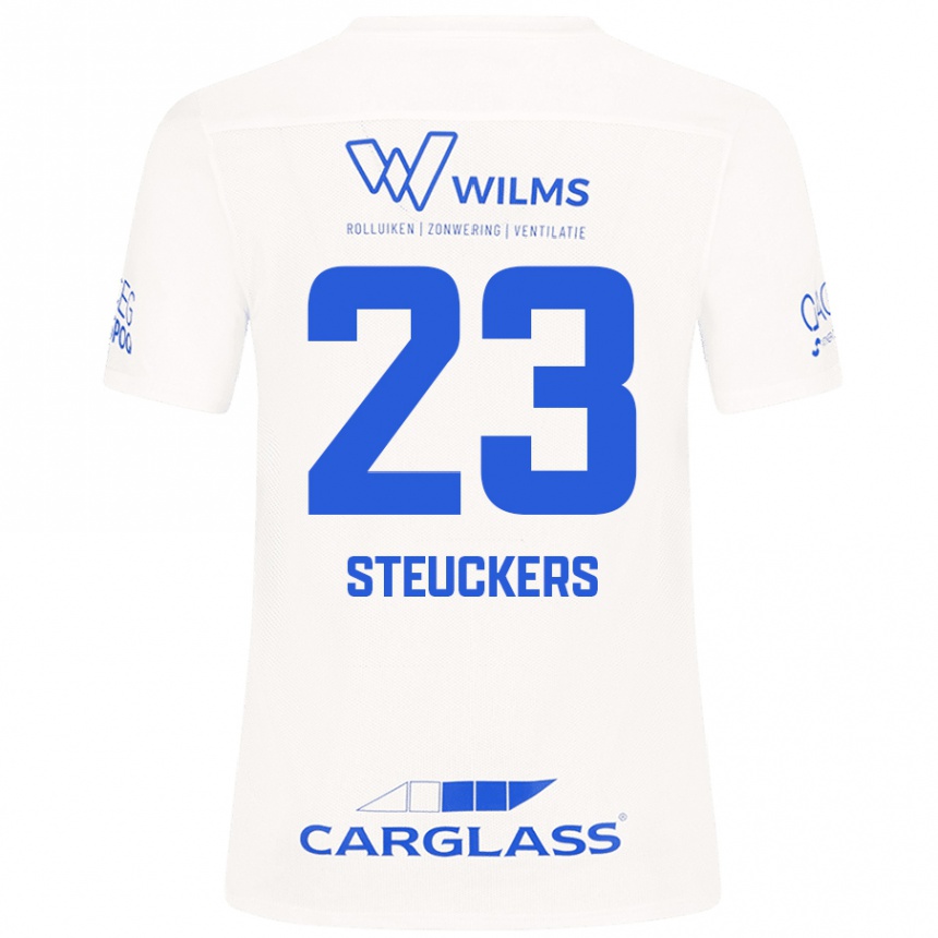 Kids Football Jarne Steuckers #23 White Away Jersey 2024/25 T-Shirt Australia