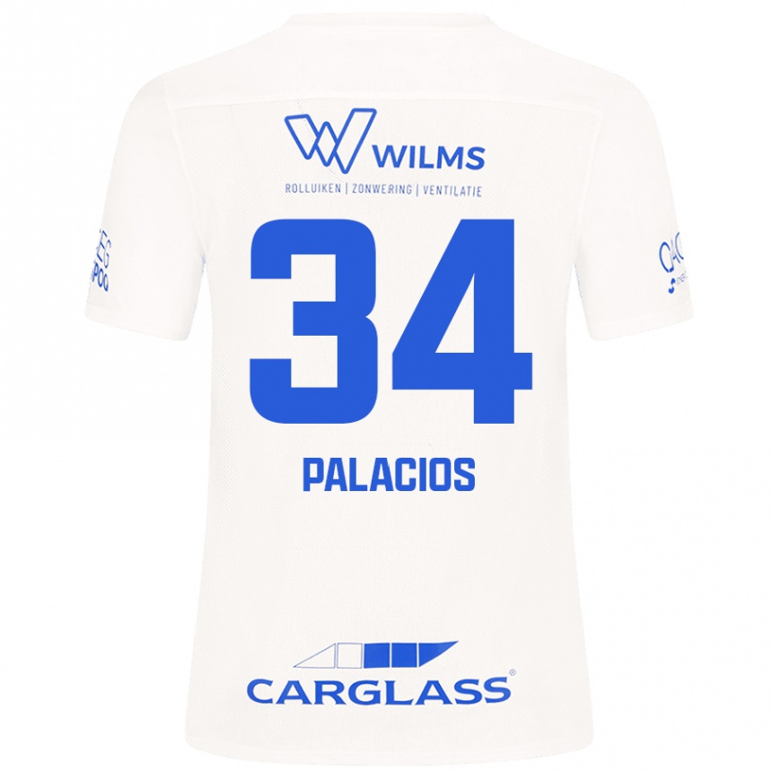 Kids Football Adrián Palacios #34 White Away Jersey 2024/25 T-Shirt Australia