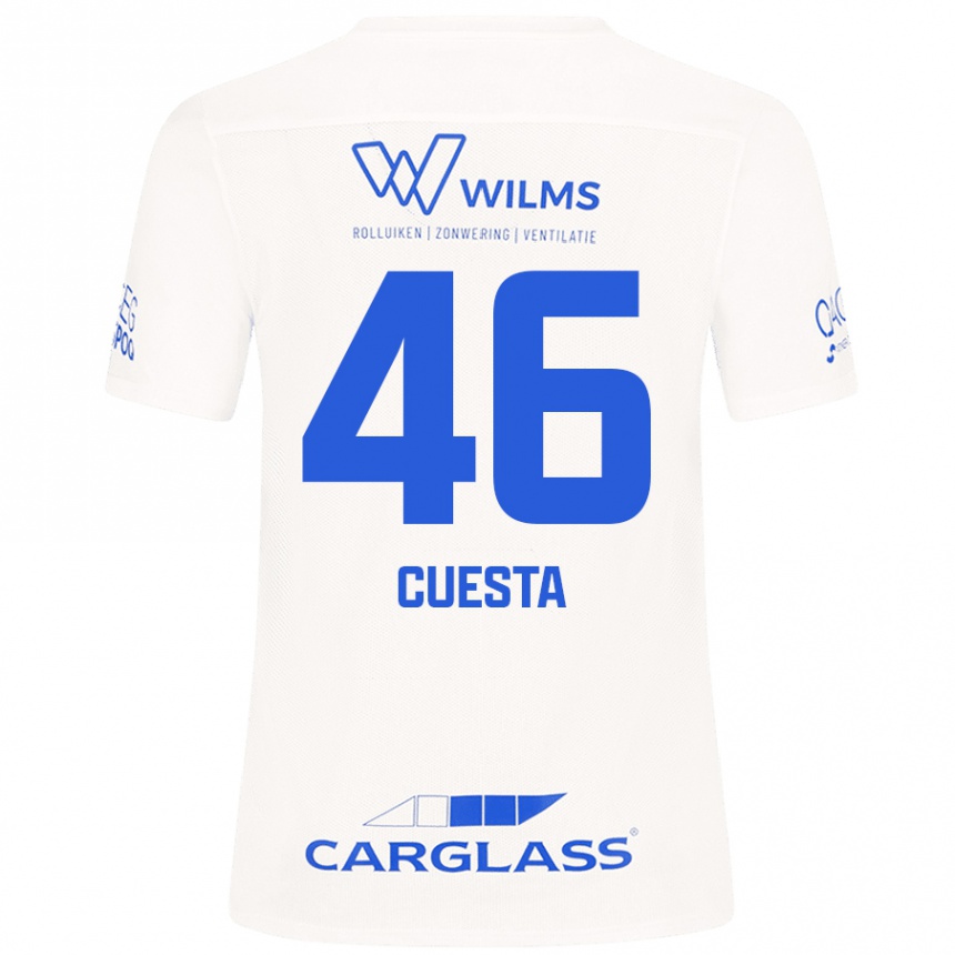 Kids Football Carlos Cuesta #46 White Away Jersey 2024/25 T-Shirt Australia