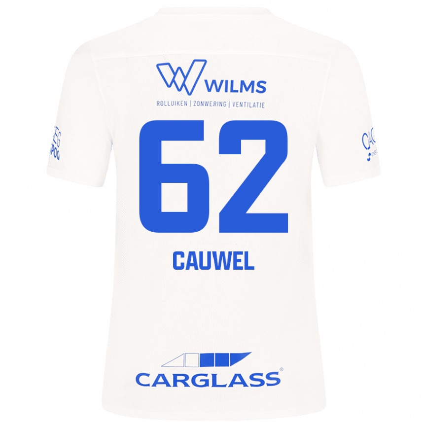 Kids Football Michiel Cauwel #62 White Away Jersey 2024/25 T-Shirt Australia