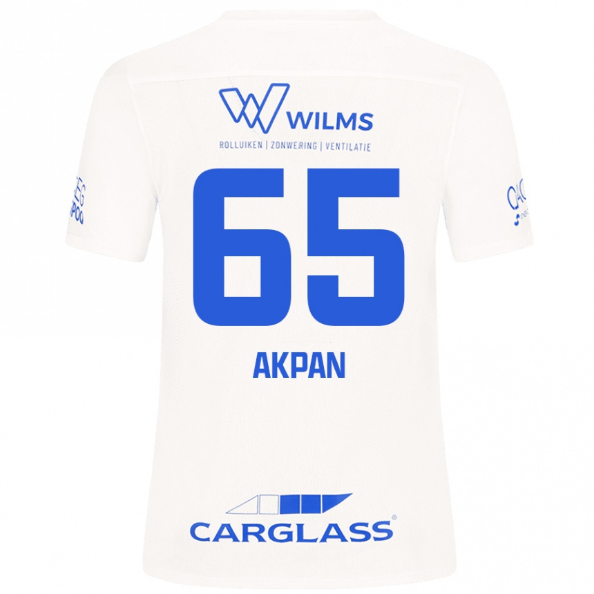 Kids Football Christian Akpan #65 White Away Jersey 2024/25 T-Shirt Australia