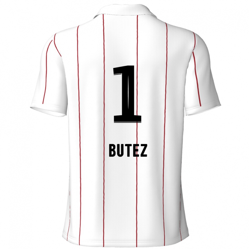 Kids Football Jean Butez #1 White Black Away Jersey 2024/25 T-Shirt Australia