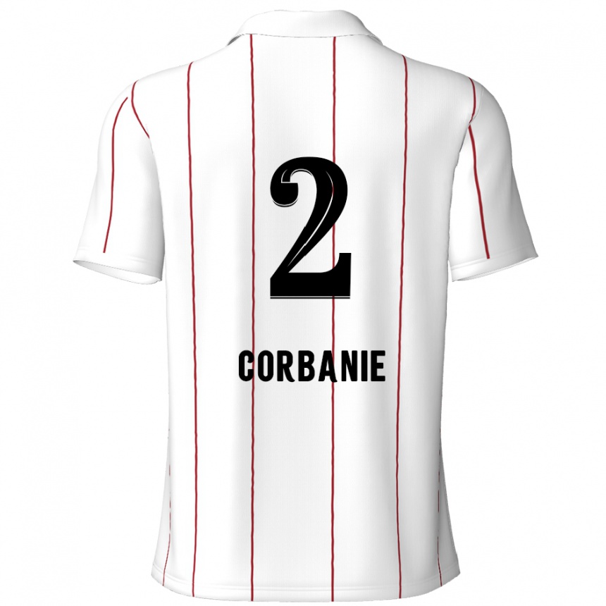 Kids Football Kobe Corbanie #2 White Black Away Jersey 2024/25 T-Shirt Australia