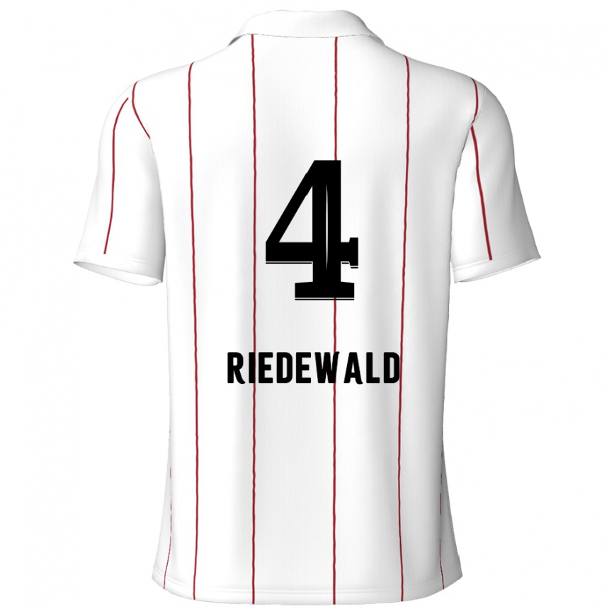 Kids Football Jairo Riedewald #4 White Black Away Jersey 2024/25 T-Shirt Australia