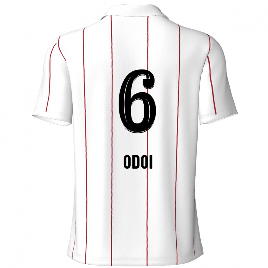 Kids Football Denis Odoi #6 White Black Away Jersey 2024/25 T-Shirt Australia