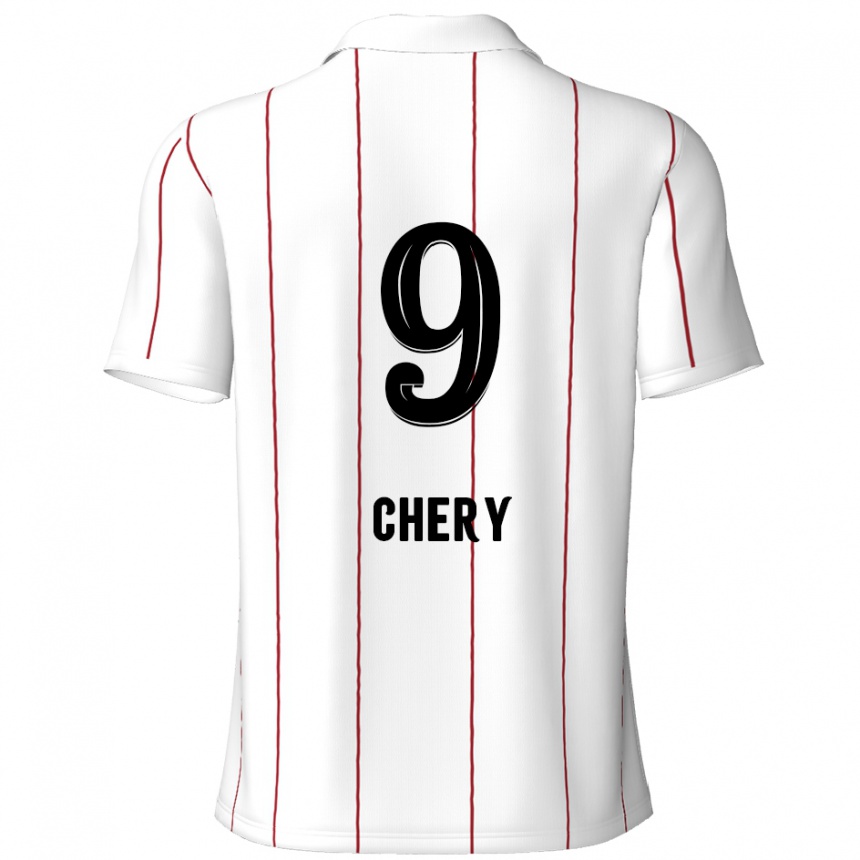 Kids Football Tjaronn Chery #9 White Black Away Jersey 2024/25 T-Shirt Australia