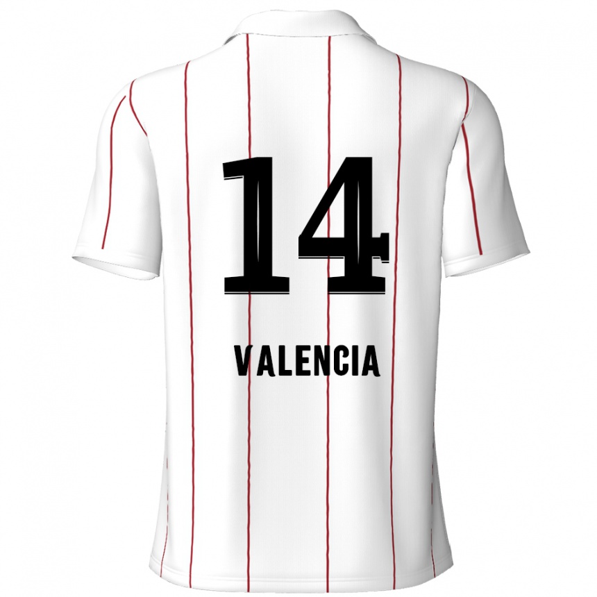 Kids Football Anthony Valencia #14 White Black Away Jersey 2024/25 T-Shirt Australia