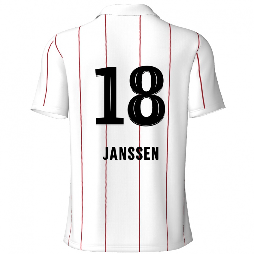 Kids Football Vincent Janssen #18 White Black Away Jersey 2024/25 T-Shirt Australia