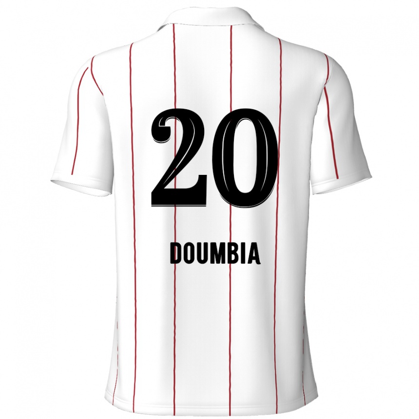 Kids Football Mahamadou Doumbia #20 White Black Away Jersey 2024/25 T-Shirt Australia