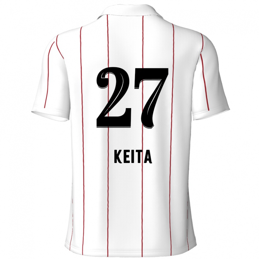 Kids Football Mandela Keita #27 White Black Away Jersey 2024/25 T-Shirt Australia