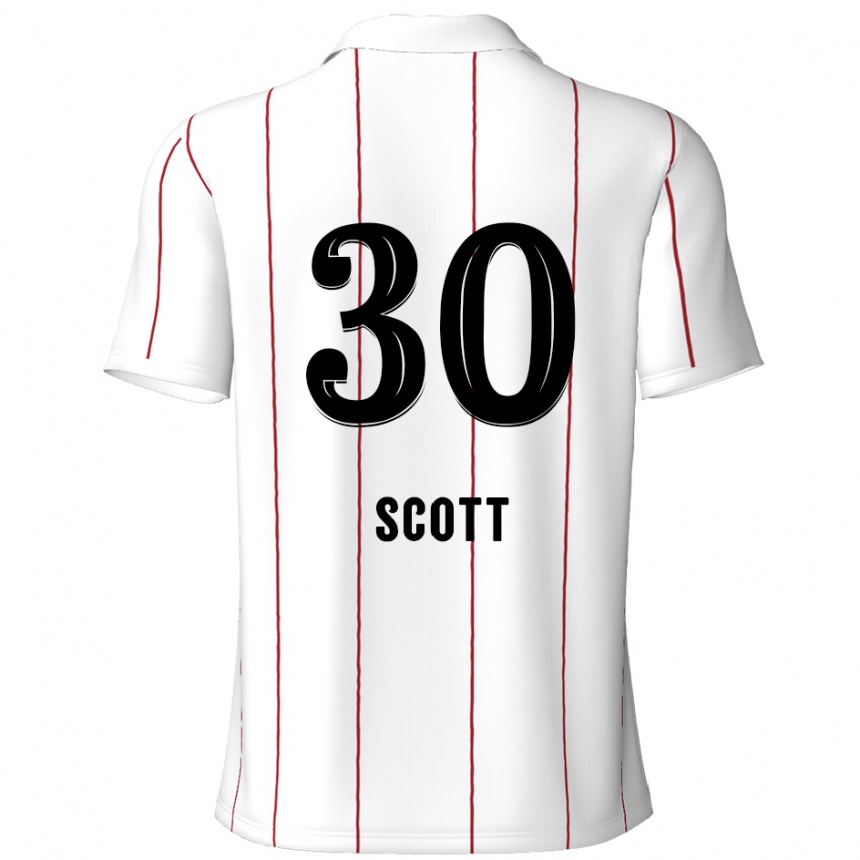 Kids Football Christopher Scott #30 White Black Away Jersey 2024/25 T-Shirt Australia