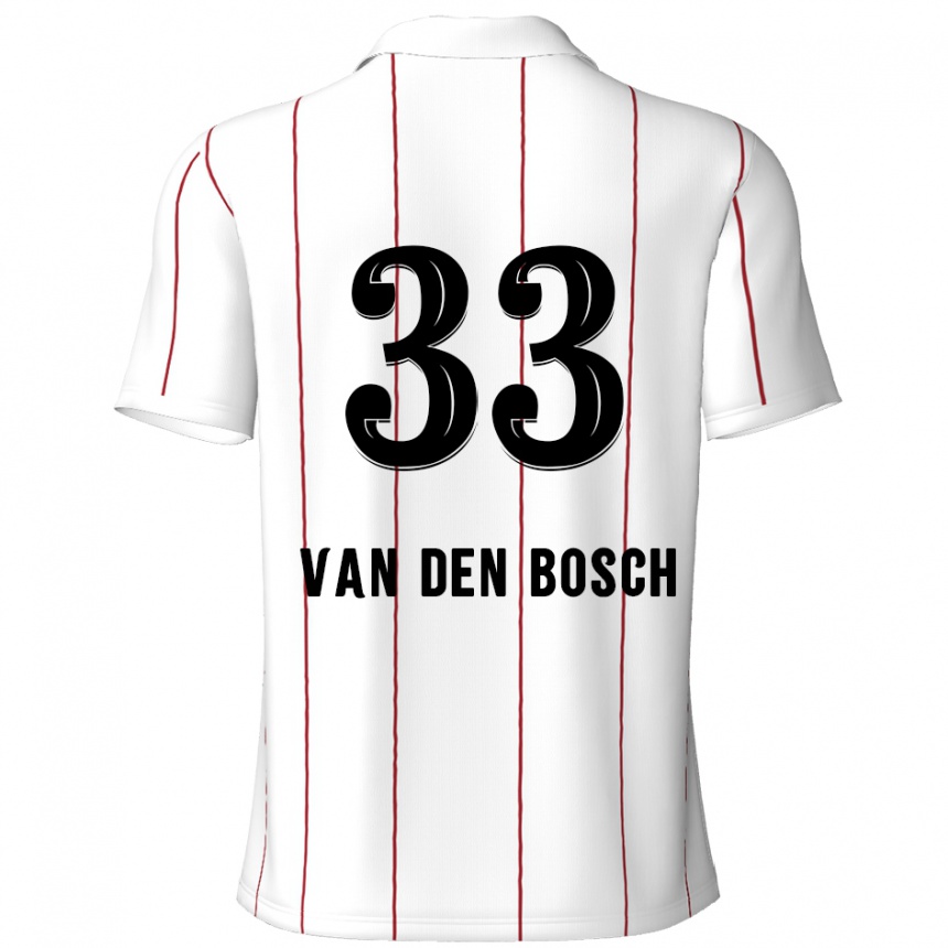 Kids Football Zeno Van Den Bosch #33 White Black Away Jersey 2024/25 T-Shirt Australia