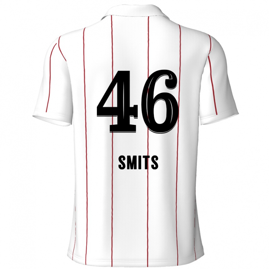 Kids Football Milan Smits #46 White Black Away Jersey 2024/25 T-Shirt Australia