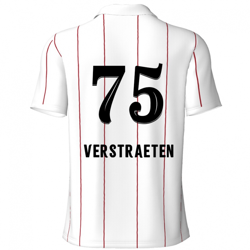 Kids Football Andreas Verstraeten #75 White Black Away Jersey 2024/25 T-Shirt Australia