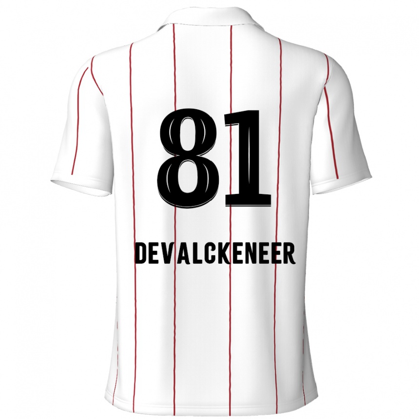 Kids Football Niels Devalckeneer #81 White Black Away Jersey 2024/25 T-Shirt Australia