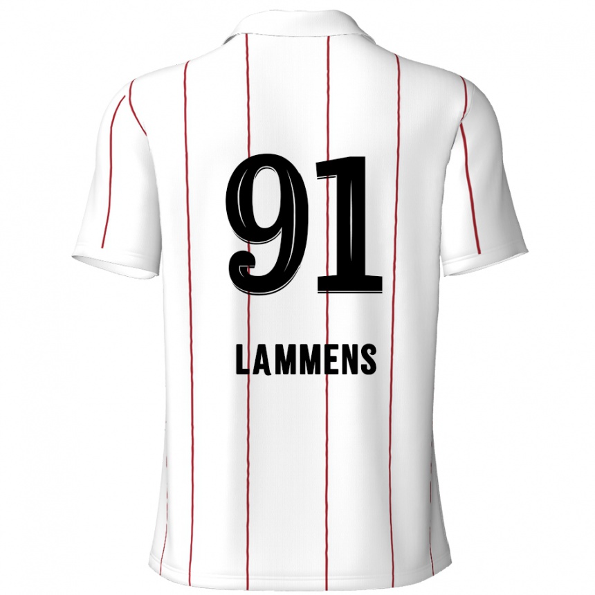 Kids Football Senne Lammens #91 White Black Away Jersey 2024/25 T-Shirt Australia