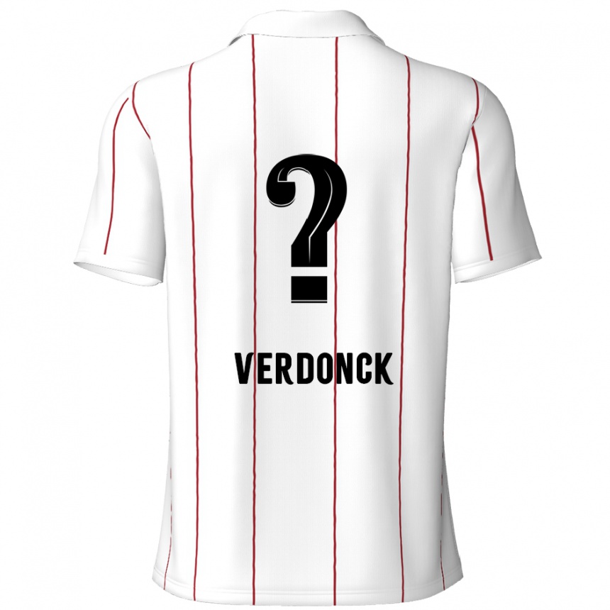 Kids Football Dries Verdonck #0 White Black Away Jersey 2024/25 T-Shirt Australia