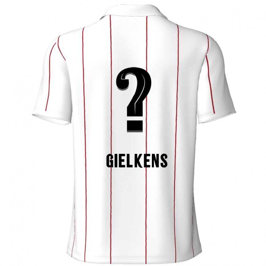 Kids Football Mathijs Gielkens #0 White Black Away Jersey 2024/25 T-Shirt Australia