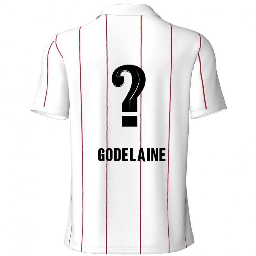 Kids Football Jeff Godelaine #0 White Black Away Jersey 2024/25 T-Shirt Australia