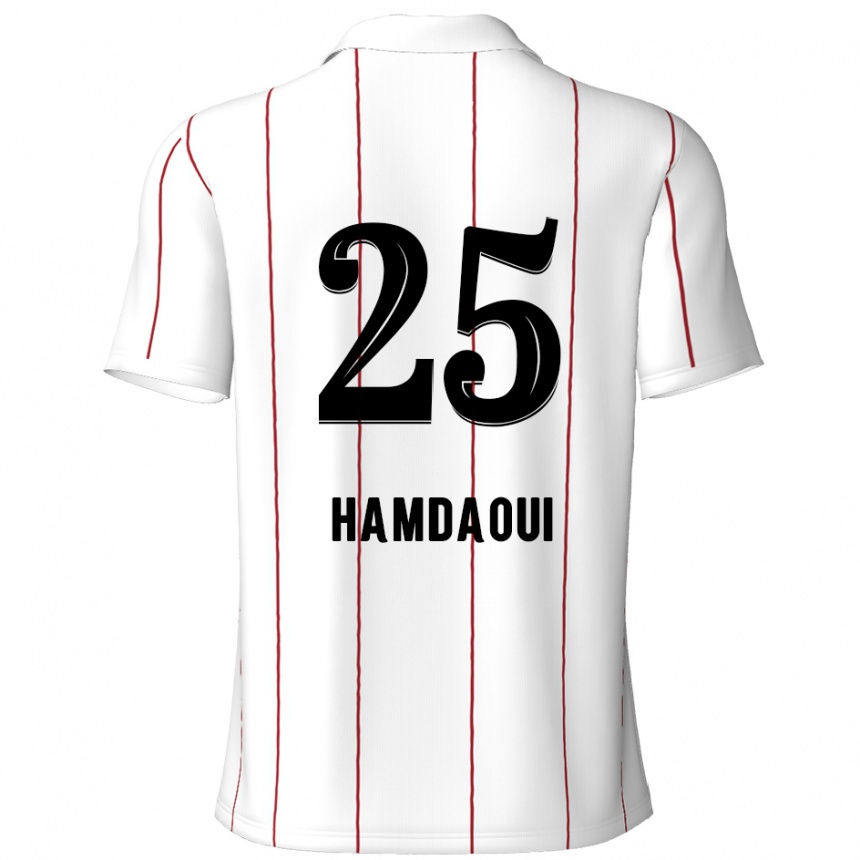 Kids Football Youssef Hamdaoui #25 White Black Away Jersey 2024/25 T-Shirt Australia