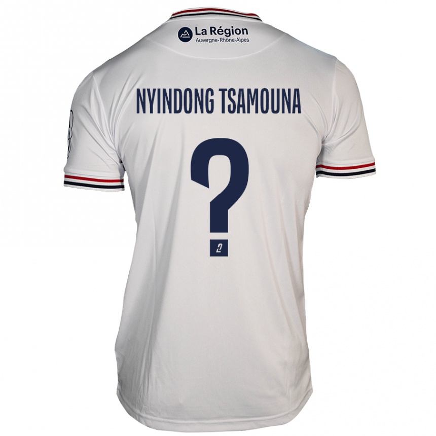 Kids Football Jean Nyindong Tsamouna #0 White Away Jersey 2024/25 T-Shirt Australia