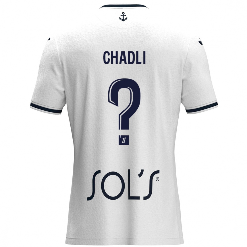 Kids Football Nassim Chadli #0 White Dark Blue Away Jersey 2024/25 T-Shirt Australia