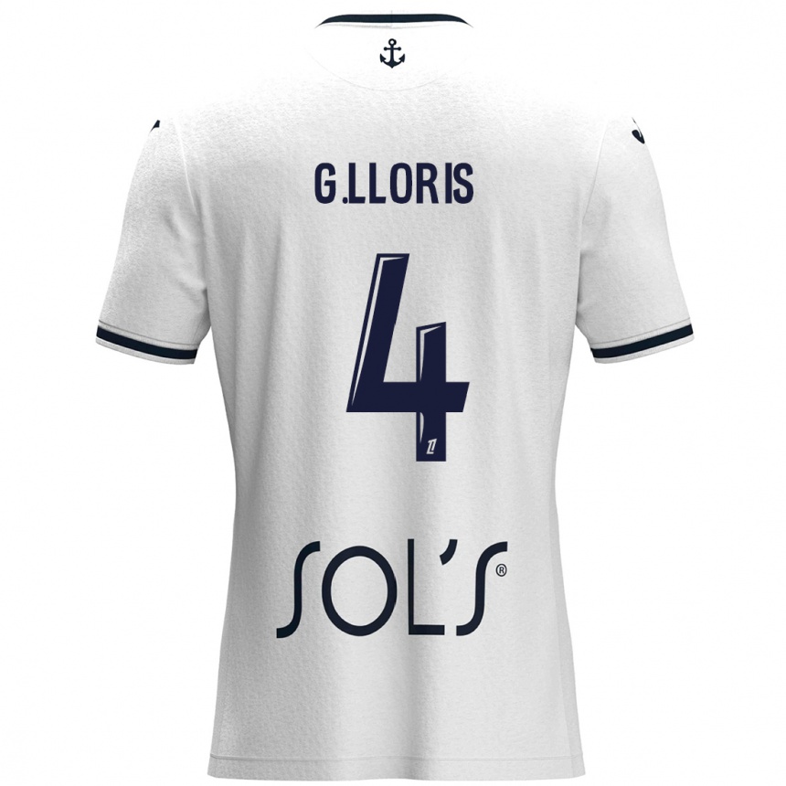 Kids Football Gautier Lloris #4 White Dark Blue Away Jersey 2024/25 T-Shirt Australia