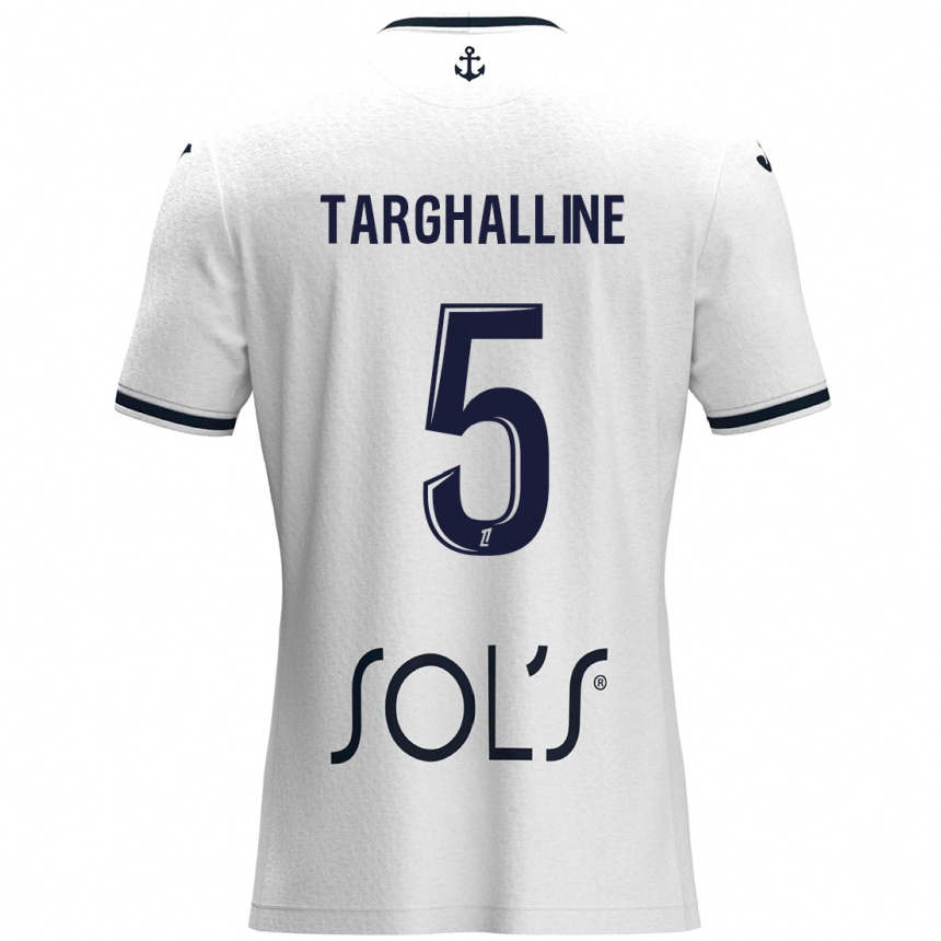 Kids Football Oussama Targhalline #5 White Dark Blue Away Jersey 2024/25 T-Shirt Australia