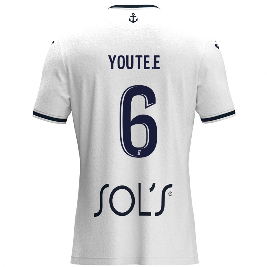 Kids Football Étienne Youté Kinkoué #6 White Dark Blue Away Jersey 2024/25 T-Shirt Australia