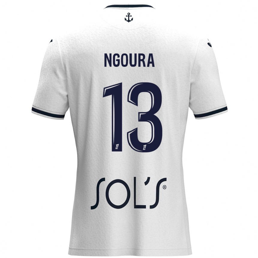 Kids Football Steve Ngoura #13 White Dark Blue Away Jersey 2024/25 T-Shirt Australia