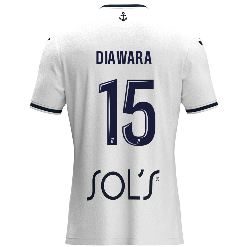 Kids Football Kandet Diawara #15 White Dark Blue Away Jersey 2024/25 T-Shirt Australia