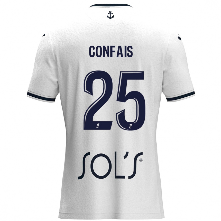 Kids Football Aloïs Confais #25 White Dark Blue Away Jersey 2024/25 T-Shirt Australia