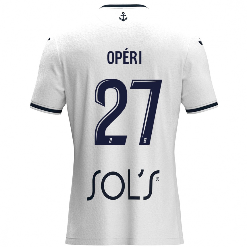 Kids Football Christopher Operi #27 White Dark Blue Away Jersey 2024/25 T-Shirt Australia