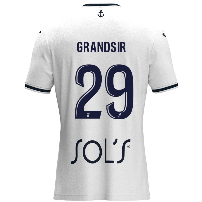 Kids Football Samuel Grandsir #29 White Dark Blue Away Jersey 2024/25 T-Shirt Australia