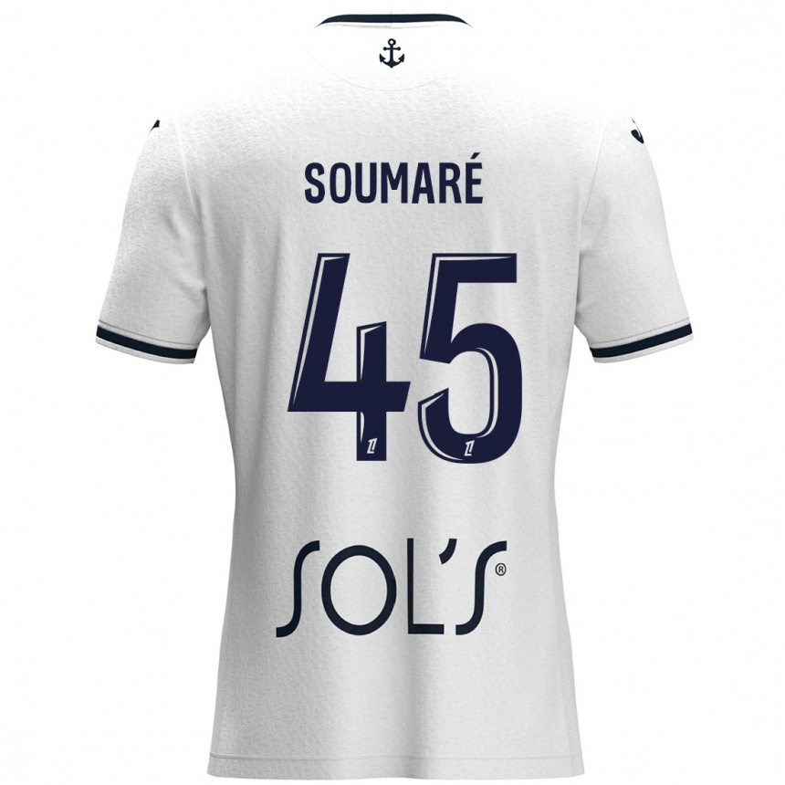 Kids Football Issa Soumaré #45 White Dark Blue Away Jersey 2024/25 T-Shirt Australia