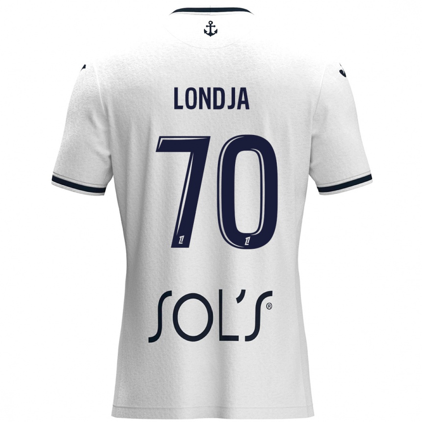 Kids Football Ruben Londja #70 White Dark Blue Away Jersey 2024/25 T-Shirt Australia