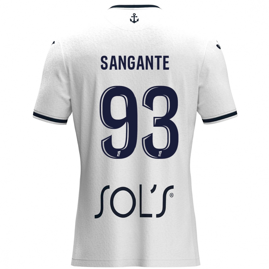 Kids Football Arouna Sangante #93 White Dark Blue Away Jersey 2024/25 T-Shirt Australia