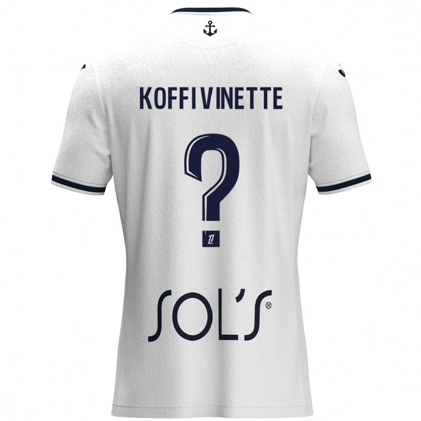 Kids Football Enzo Koffi Vinette #0 White Dark Blue Away Jersey 2024/25 T-Shirt Australia