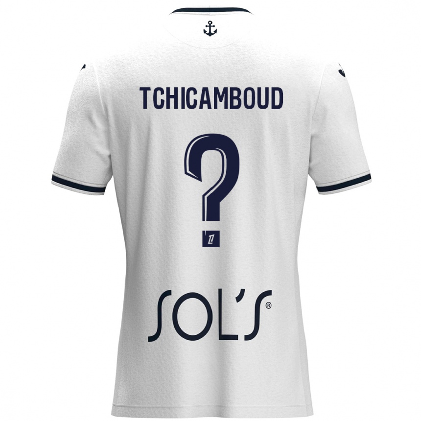 Kids Football Steed Tchicamboud #0 White Dark Blue Away Jersey 2024/25 T-Shirt Australia