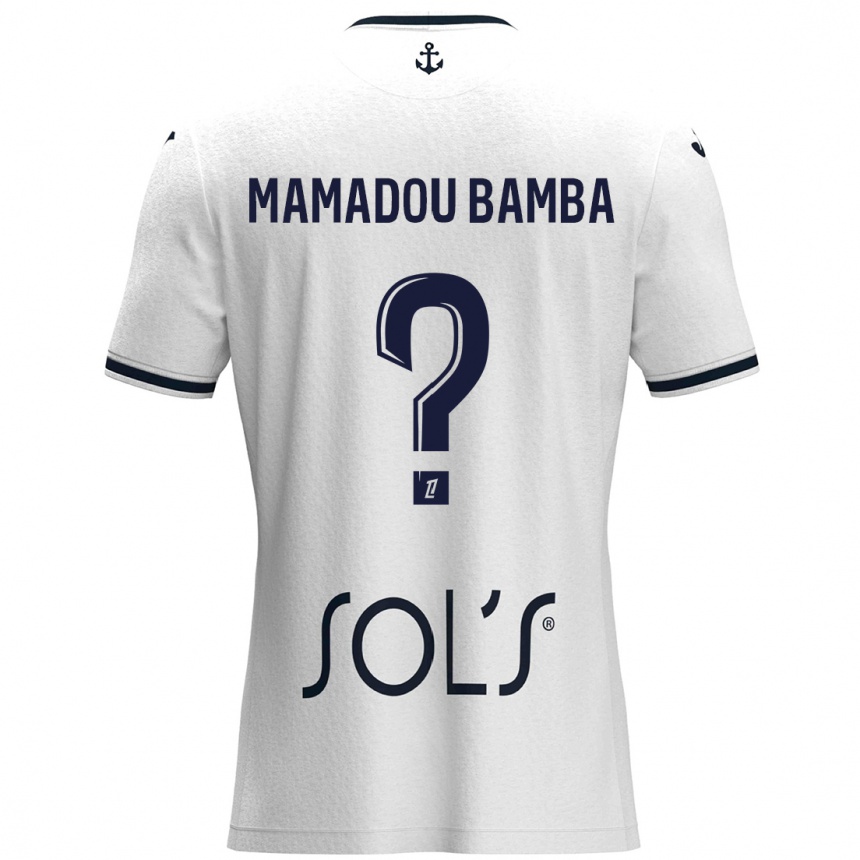 Kids Football Ben Mamadou Bamba #0 White Dark Blue Away Jersey 2024/25 T-Shirt Australia