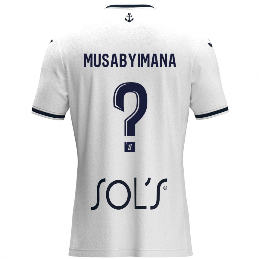 Kids Football Thierry Musabyimana #0 White Dark Blue Away Jersey 2024/25 T-Shirt Australia