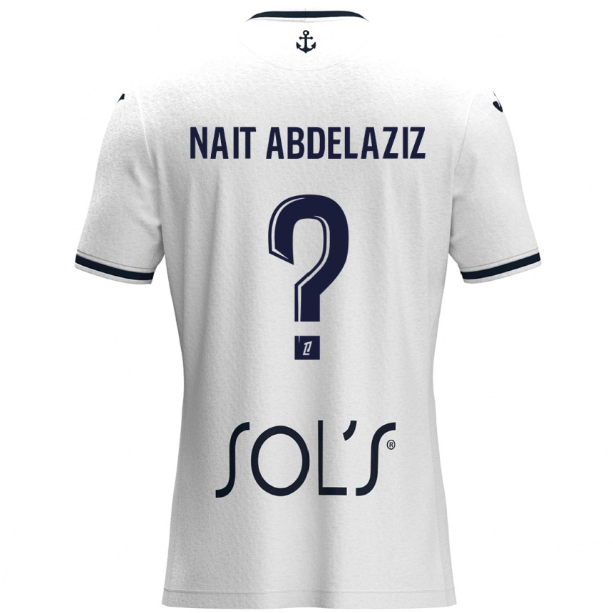 Kids Football Elias Naït Abdelaziz #0 White Dark Blue Away Jersey 2024/25 T-Shirt Australia