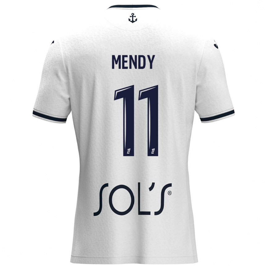 Kids Football Mélinda Mendy #11 White Dark Blue Away Jersey 2024/25 T-Shirt Australia