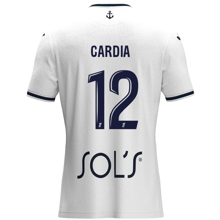 Kids Football Mickaëla Cardia #12 White Dark Blue Away Jersey 2024/25 T-Shirt Australia