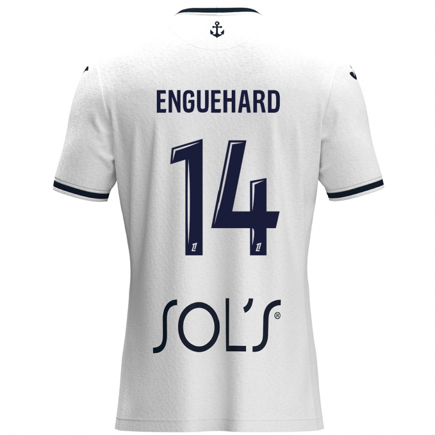 Kids Football Romane Enguehard #14 White Dark Blue Away Jersey 2024/25 T-Shirt Australia