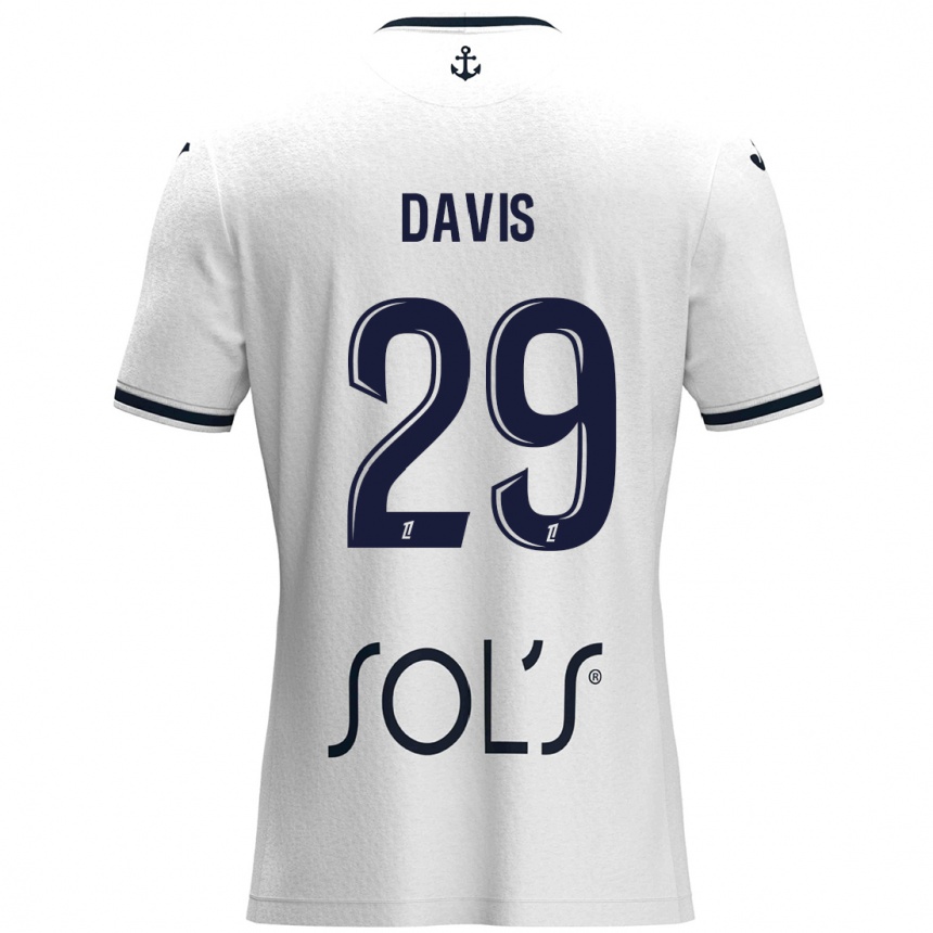 Kids Football Deja Davis #29 White Dark Blue Away Jersey 2024/25 T-Shirt Australia