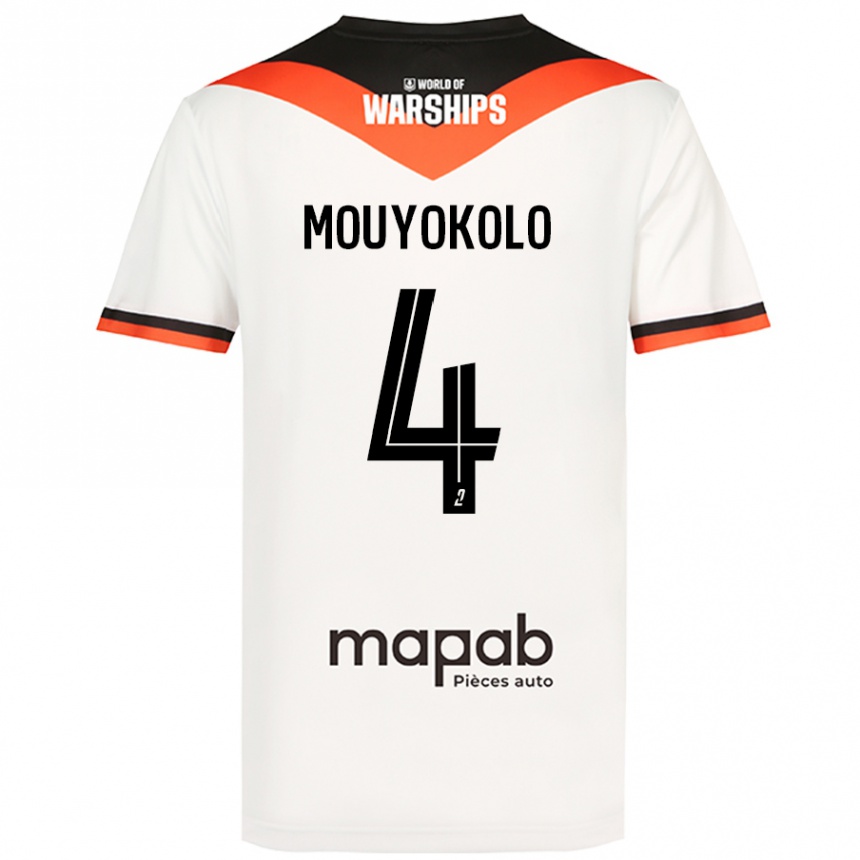 Kids Football Loris Mouyokolo #4 White Away Jersey 2024/25 T-Shirt Australia