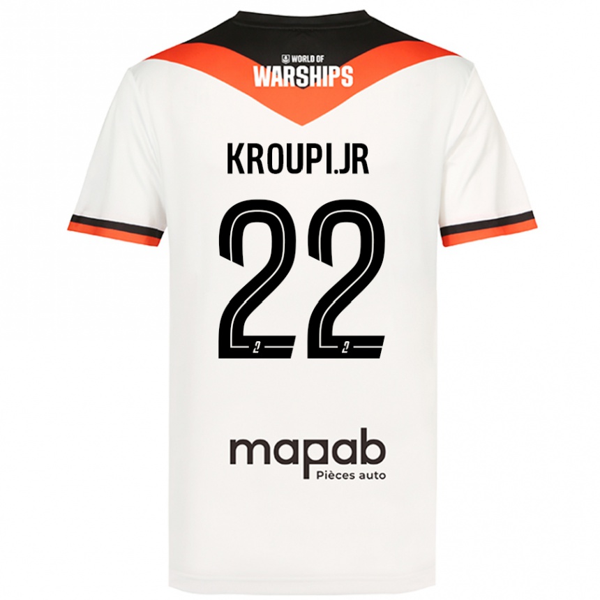 Kids Football Eli Junior Kroupi #22 White Away Jersey 2024/25 T-Shirt Australia