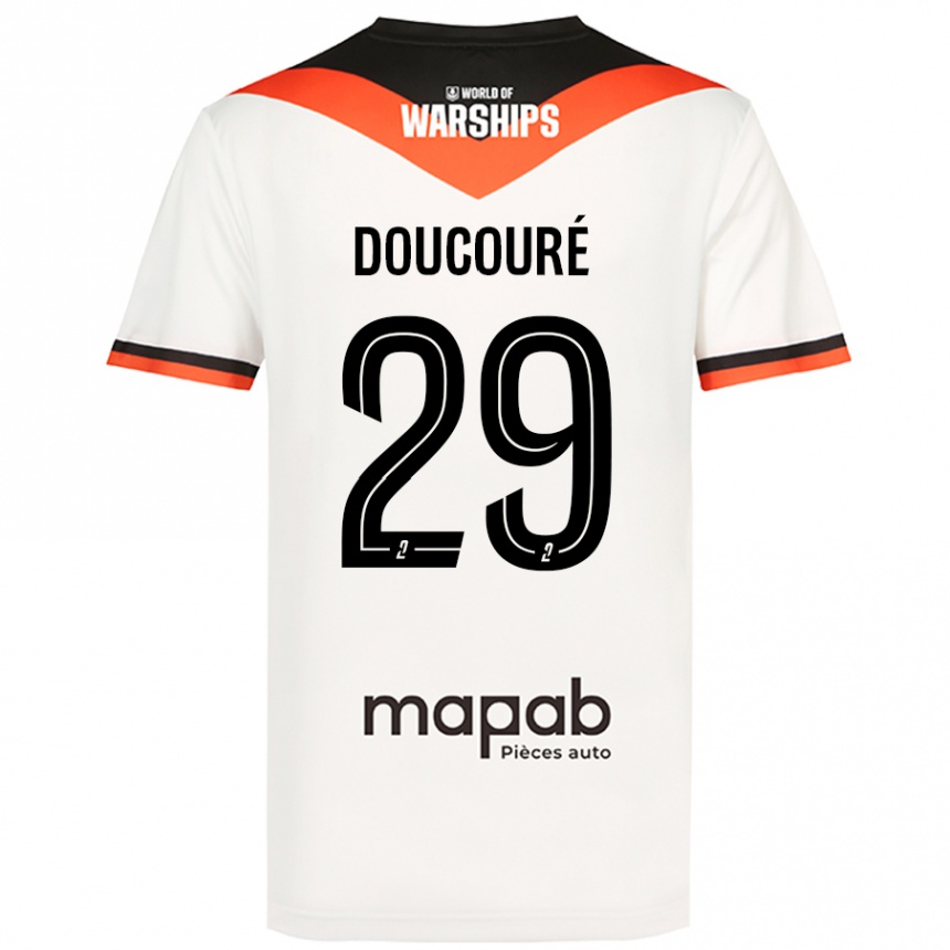 Kids Football Siriné Doucouré #29 White Away Jersey 2024/25 T-Shirt Australia